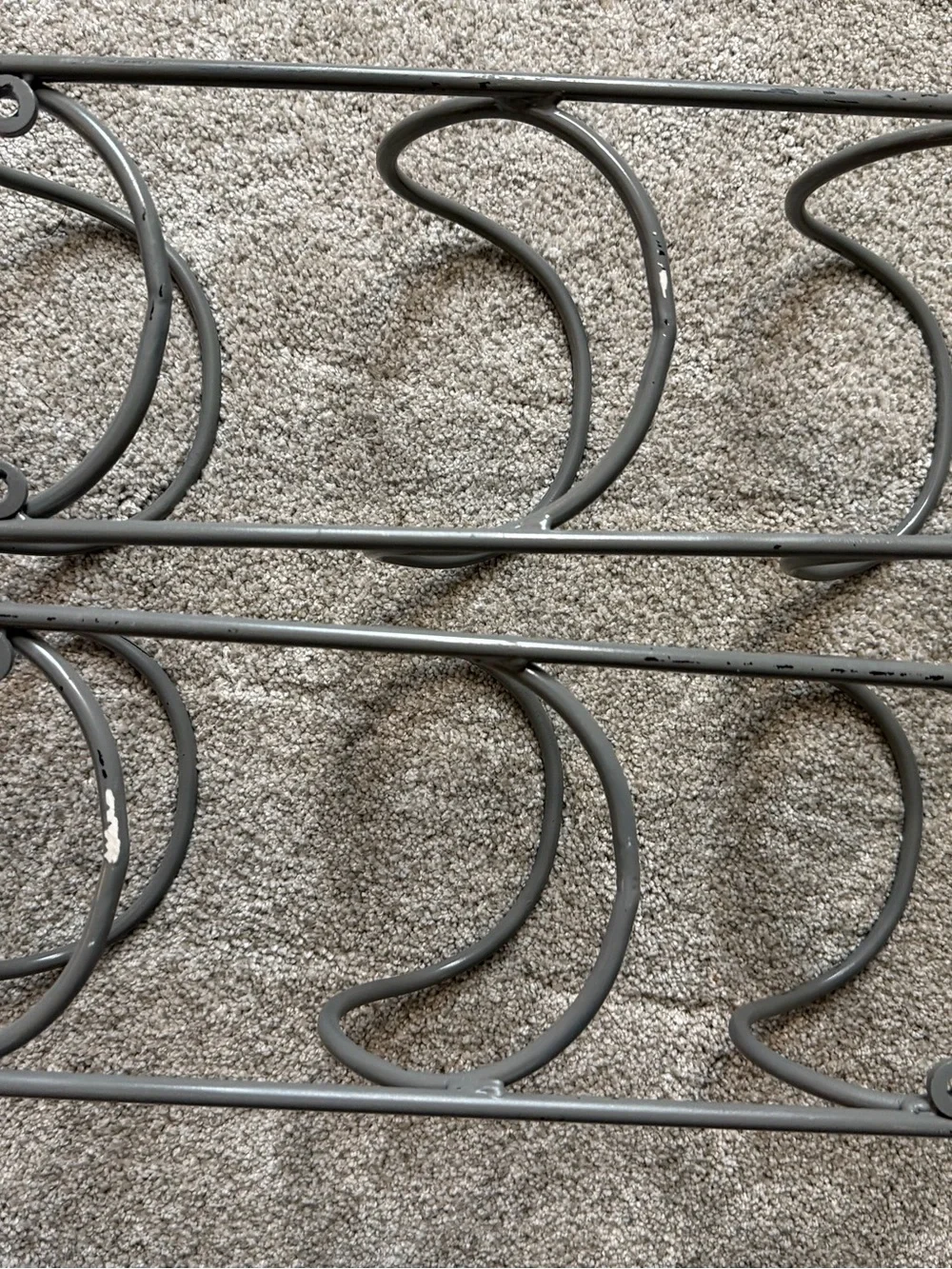 Wallniture Gray Metal Wall Towel Racks. 3 Rungs Each.